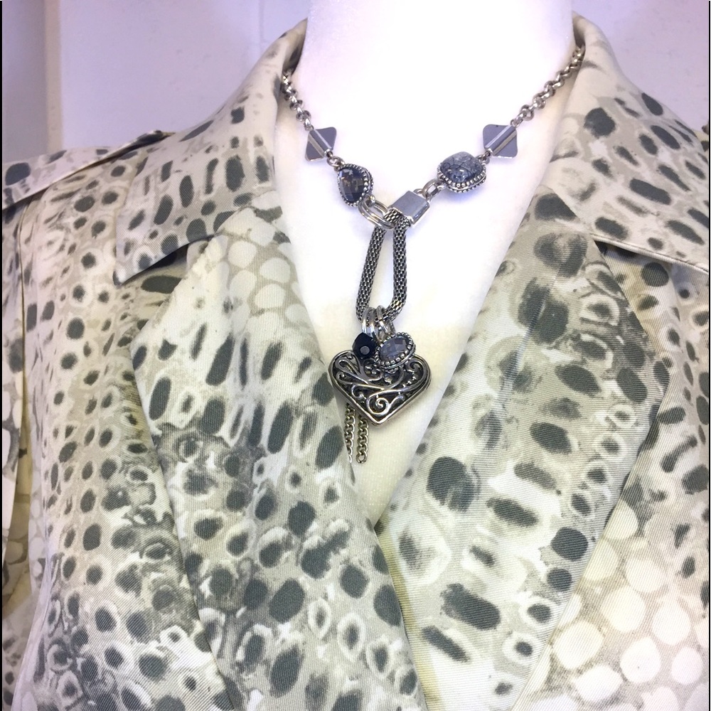 Necklace, Color: silver with grey stones/accents - Picture 7 of 7